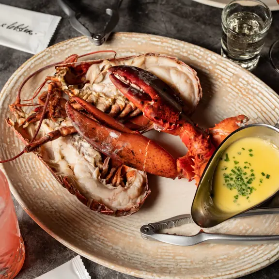 lobster and claws with sauce