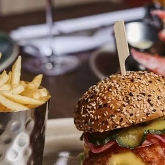 Burger on a plate